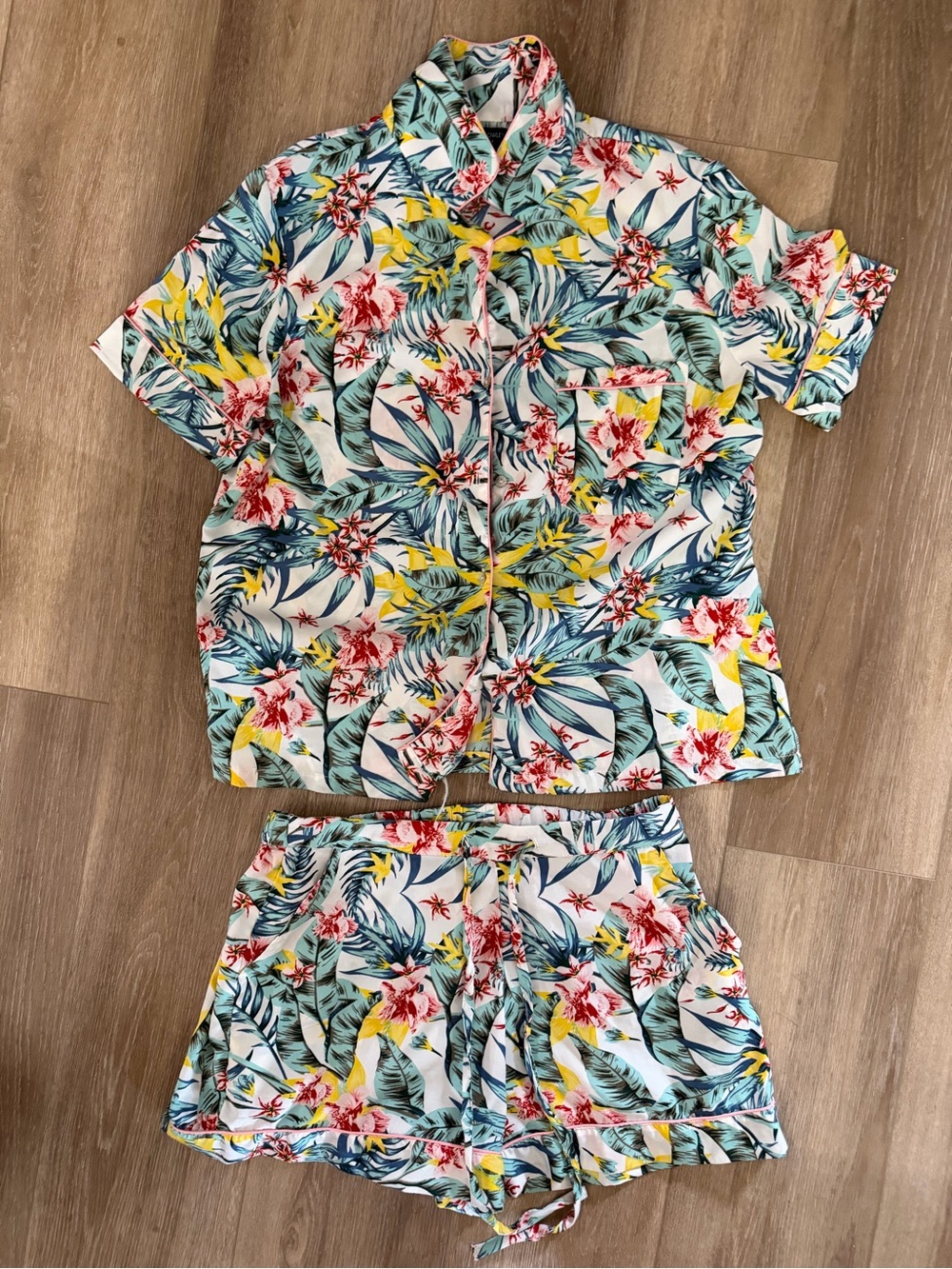Cynthia Rowley White Tropical Floral Short Pajama Set